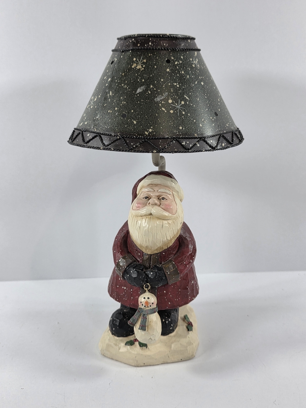 Christmas Tea Light Candle Holder Santa Snowman With Lamp Shade